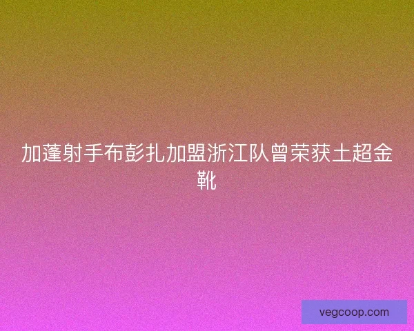 加蓬射手布彭扎加盟浙江队曾荣获土超金靴